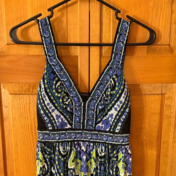 INC International Concepts Blue and Green Maxi Dress - Picture 1 of 6